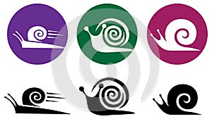 Snail. Vector icon set.