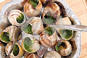 Snails as gourmet food