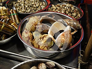 Snails, crabs and other seafood