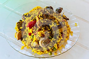 Snails Paella Detail Europe Tradition Yummy