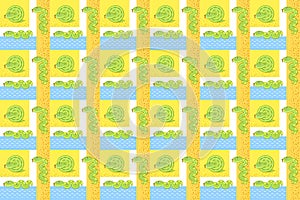 Snake cartoon on sea seamless pattern background