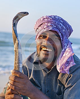 Snake charmer in Sri Lanka photo