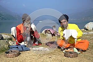 Snake charmers in Nepal