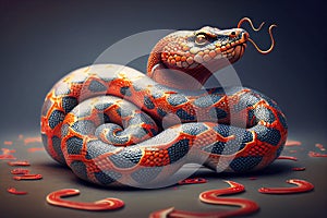 Snake. Chinese New Year. Colorate background.tattoo photo