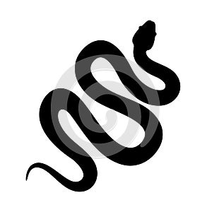 Snake cobra anaconda silhouette vector icon. Snake creeping