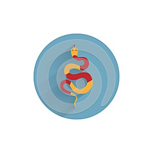 snake colorful flat icon with long shadow.