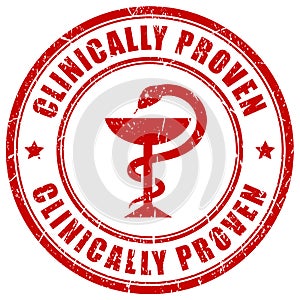 Snake and cup stamp, clinically proven stamp photo