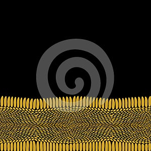 Snake dragon skin scales texture. pattern black yellow gold background. simple ornament, Can be used for card banner template.