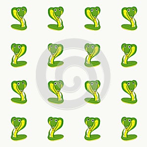 Snake endless pattern. Cartoons hand drawn green yellow amphibia art design element stock vector illustration photo