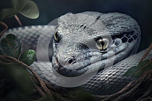 snake with gray silver skin Generative AI