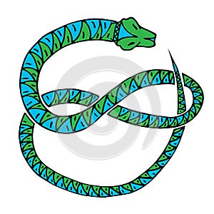 Snake green blue