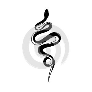 The snake icon. A black silhouette of a snake with its tongue sticking out. A viper in a beautiful pose.