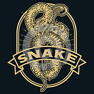 Snake and knife vector logo design illustration 01