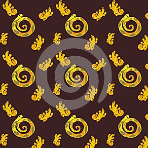 Snake Lizard Pattern Brown Background Exotic Animals Africa