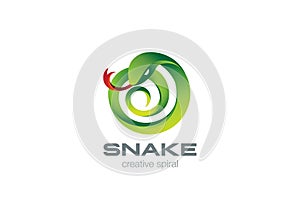 Snake Logo circle shape design vector. Viper Logo photo