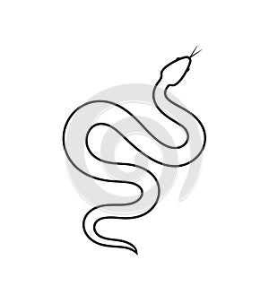 Snake outline. Isolated snake on white background