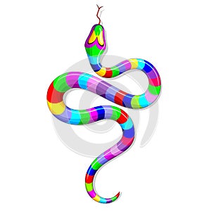 Snake Psychedelic Rainbow Fantasy Vector illustration