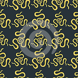 Snake reptile cartoon vector seamless pattern.