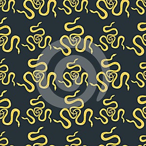 Snake reptile cartoon vector seamless pattern. photo