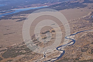 Snake River from the Air in Wyoming