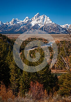 Snake River Overlook during autumn, at Grand Teton National Park, Wyoming