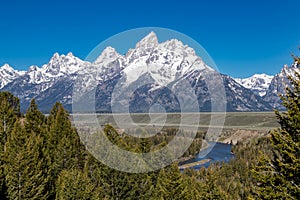 Snake River Overlook in Grand Tetons National Park, Wyoming, USA in springtime