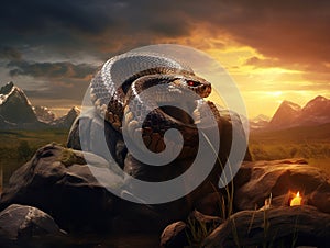 Snake on the Rocks