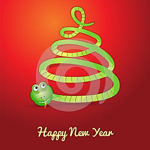 Snake in shape of a christmas tree