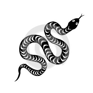 Snake silhouette illustration.Vector tattoo design