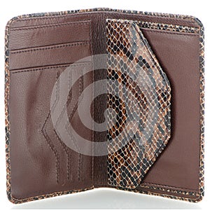 Snake skin leather wallet