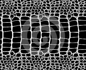 Snake skin pattern texture repeating seamless monochrome black & white. Vector