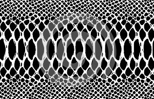 Snake skin pattern texture repeating seamless monochrome black & white. Vector. Texture snake. Fashionable print. Fashion and styl