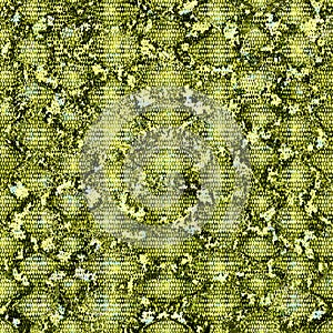 Snake skin seamless pattern. Reptile python seamless texture. Animal color green yellow repeating print texture. Fashion stylish