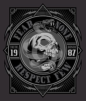 Snake skull t-shirt graphic