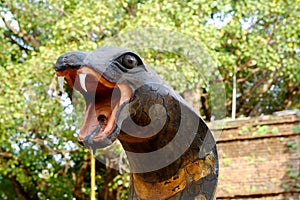 Snake statue in Chet Yod temple, Chiang Mai province