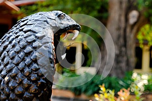 Snake statue in Chet Yod temple, Chiang Mai province