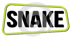 SNAKE text on green-black trapeze stamp sign