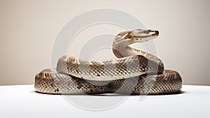 A snake on white background are elongated, limbless, carnivorous reptiles