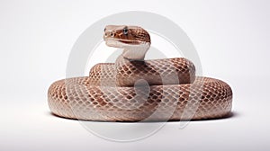 A snake on white background are elongated, limbless, carnivorous reptiles