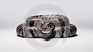 A snake on white background are elongated, limbless, carnivorous reptiles