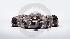 A snake on white background are elongated, limbless, carnivorous reptiles