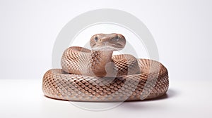 A snake on white background are elongated, limbless, carnivorous reptiles