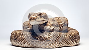 A snake on white background are elongated, limbless, carnivorous reptiles