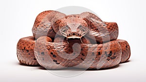 A snake on white background are elongated, limbless, carnivorous reptiles