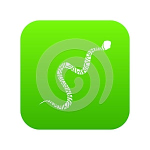 Snake wriggling icon digital green