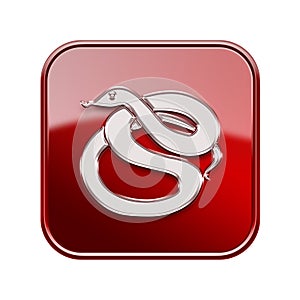 Snake Zodiac icon red..