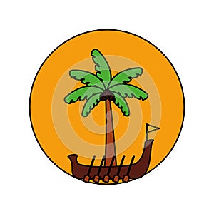 Snakeboat of onam celebration design