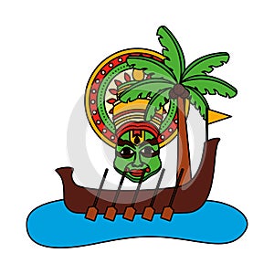 Snakeboat of onam celebration design