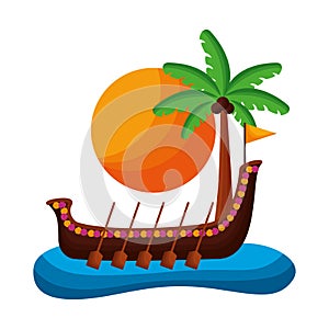 Snakeboat of onam celebration design