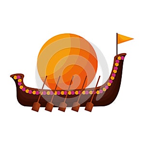 Snakeboat of onam celebration design